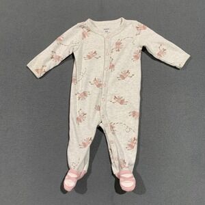Carters Baby Girls 6m Footie Pajamas Sleepers Pink Ballerina Print Cotton Blend